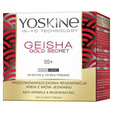 YOSKINE -  YOSKINE Geisha Gold Secret przeciwzmarszczkowy krem z nićmi jedwabiu, na dzień i na noc, 55+ 50 ml